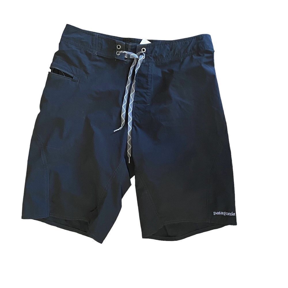 Patagonia Board Shorts Surf Swim Trunks Men's 29 Black Common Threads 10” Inseam